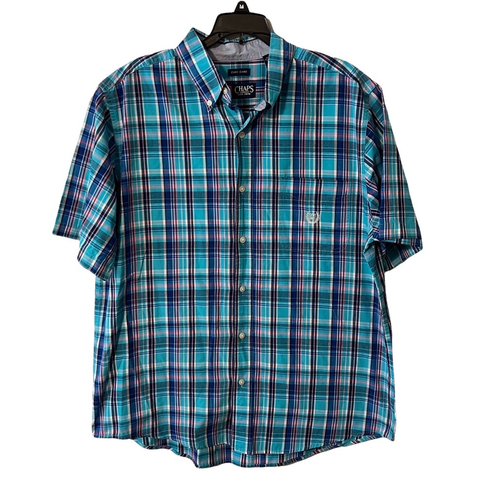 Chaps mens bundle of 3 short sleeve button down top size Large